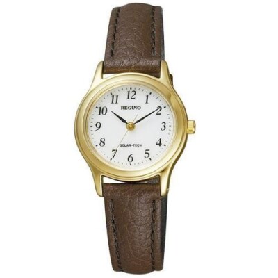 Citizen Reguno RS26-0031C Solar Tech Women Watch White Dial Brown Band 17g Japan