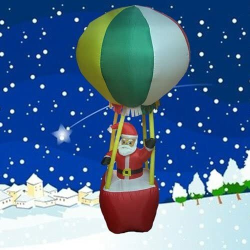 Gonfiabile Babbo Natale Con Mongolfiera 180cm Decor Natalizie Esterno