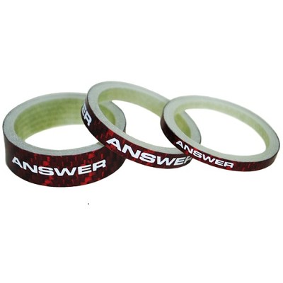 Answer BMX Carbon Headset Spacers 3 Pack 1'' Red