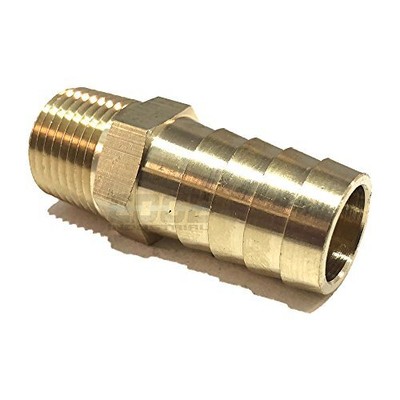 5/8" Hose ID to 3/8" Male NPT MNPT Straight Brass Fitting Fuel/AIR/Water/Oil/Gas