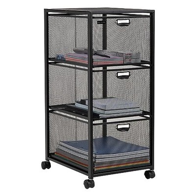 MIND READER Rolling File Cabinet with Drawers [3 Drawers] Craft Cart Organize...
