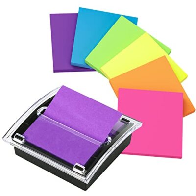  Pop-up Sticky Note Dispenser with 6 Pads Pop Up Sticky Notes, 3x3 Inches, 