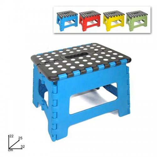 Sgabello Sedia Plastica Colorato Richiudibile Pieghevole Campeggio 30x24x22 dfh