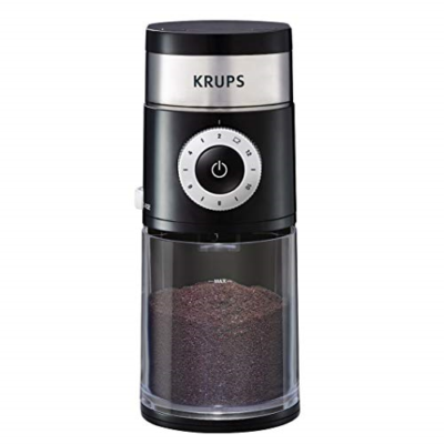 KRUPS GX550850 Precision Grinder Flat Burr Coffee for 12 cup, Black