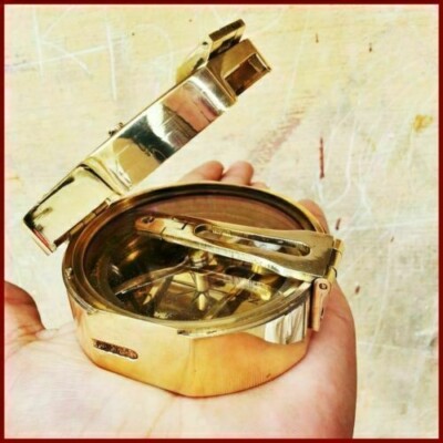 NAUTICAL BRASS BRUNTON SURVEY COMPASS LONDON MARITIME 3' BRUNTON COMPASS