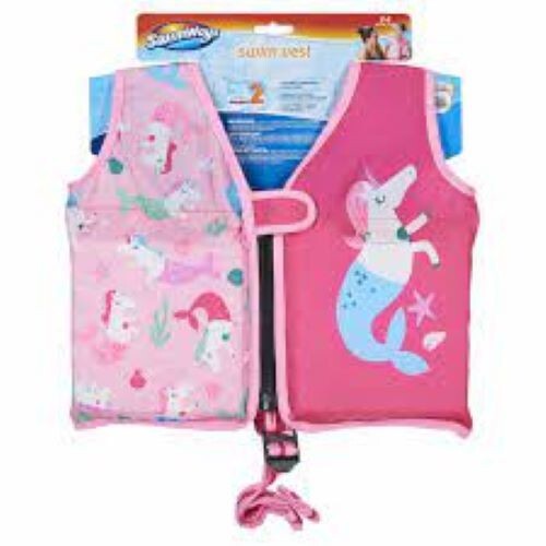 SwimWays Child Mermaid Unicorn Swim Vest /Ages 2-4 /Swim Step 2 Life Jacket