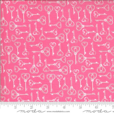 Moda Be Mine Love Dove by Stacy Iest Hsu 20714 13 Pink Key to My Heart COTTON
