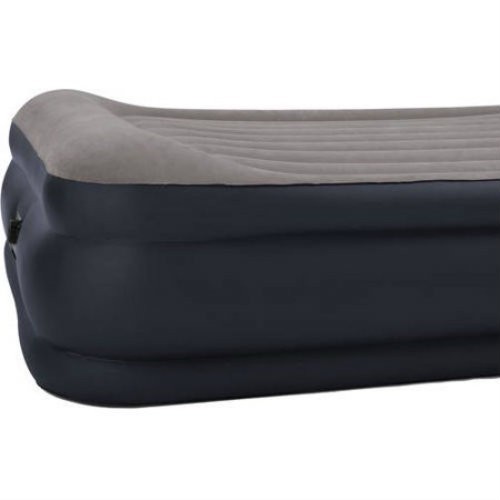 Raised Intex Deluxe Pillow Rest Airbed Mattress with Built-In Pump - Queen