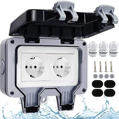 Frasheng Presa Elettrica da Esterno,IP66 Impermeabile a Muro,con Connettore