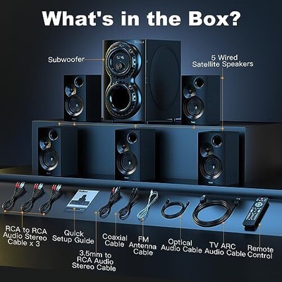 Surround Sound Systems Home Theater Speakers - 1400 Watts 12" Subwoofer