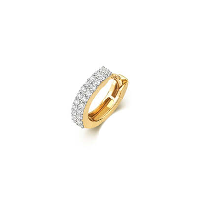 DIAMOND 2 ROW CARTILAGE HOOP IN 9CT GOLD Singular (add 2 For Pair)