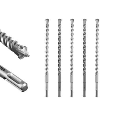 5 Pcs 1/2''x12'' SDS Plus Rotary Hammer Drill Bit Carbide Cross-Type