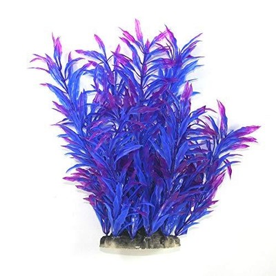 Aquarium Plants Fish Tank Decorations Ornament Plastic Blue/Purple - 9.5