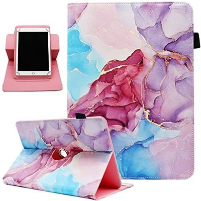 Universal 10 10.1 Inch Android Tablet Case, Dluggs PU Leather 360 Purple Marble