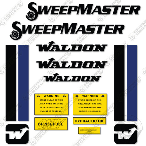 Fits Waldon Sweepmaster Decal Kit Street Sweeper - 7 YEAR OUTDOOR 3M VINYL!