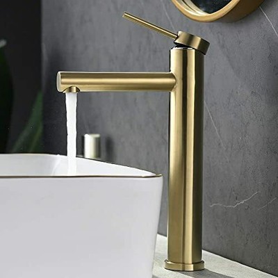 Bathroom Vessel Basin Mixer Tap Single Handle Lavatory Gold 