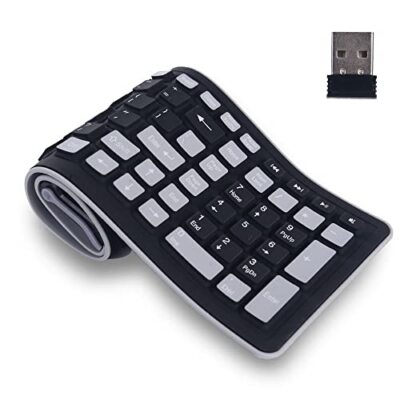 USB Wireless Foldable Silicone Keyboard Waterproof Rollup Keyboard for PC Laptop