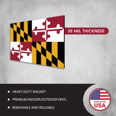 Magnet Me Up Maryland Car Magnet Decal US State Flag 4x6 Refrigerator Locker SUV