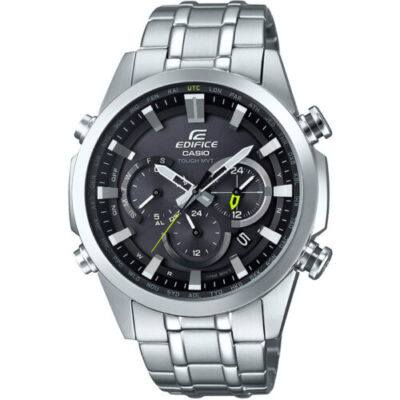 Pre-owned Casio Edifice Eqw-t630jd-1ajf Black Dial Sporty Solar Atomic Radio Men Watch