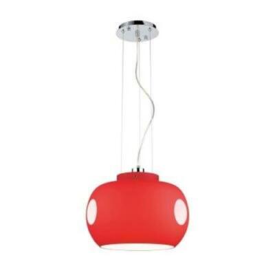 Kylin 1-Light Hanging Chrome/Red Pendant Red