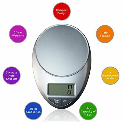 EatSmart ESKS-01 Precision Pro Digital Kitchen Scale, White