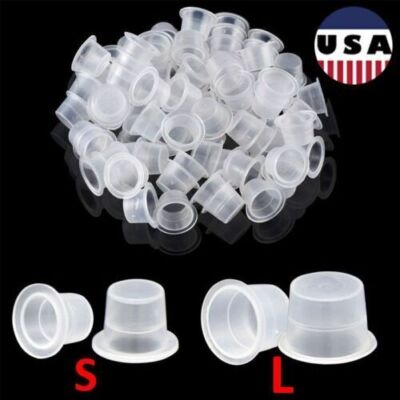 100 200 500 1000 Pcs Ink Caps Plastic Cups Tattoo Supplies S L Pigment Supply US