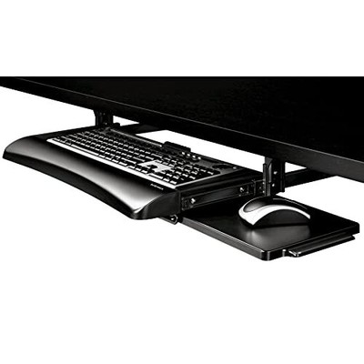 Keyboard Drawer under Desk Slide Adjustable Shelf Tray for Office Black/Silver