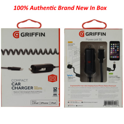 Authentic Griffin Coil 12W Car Charger For iPhone 6S 7 8 PLUS XS Max XR Pro 11