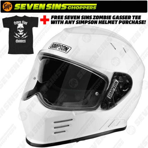 SIMPSON SPEED GLOSS WHITE MOTORCYCLE TOP GEAR 
