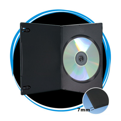 Black 7mm Slim Single CD DVD Movie Case Storage Box Wholesale Lot