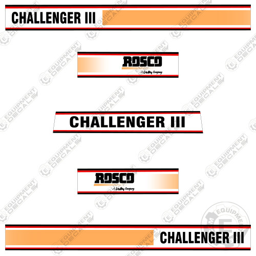 Fits Rosco Challenger III Road Sweeper Decal Kit Equipment Decals (Challenger 3)