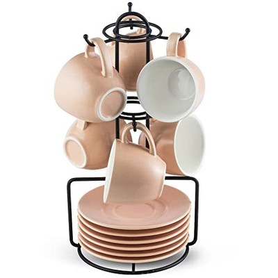 Espresso Cups With Saucers Set Porcelain Demitasse Cups With