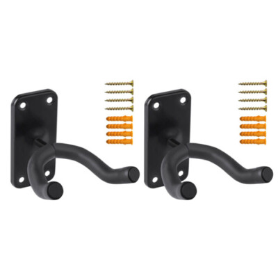 2pcs Metal Guitar Hanger Hook Holder Adjustable Instrument Wall Mount Rack Stand
