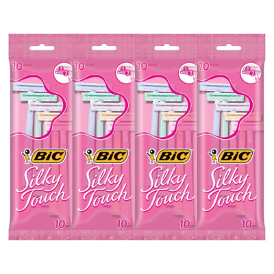 BIC Silky Touch Women's Twin Blade Disposable Razors - 40 count (4 packs of 10)