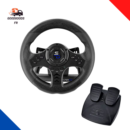 Subsonic Volant Racing Wheel SV450 + Pédalier, Compatible Xbox, PS5, PC, Switch