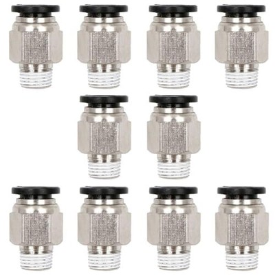 10-Pack Beduan 6mm OD x 1/4'' NPT Male Push-to-Connect Air Fittings