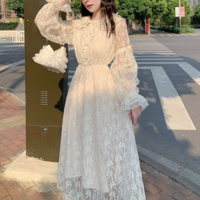 Lace dress korean cheap