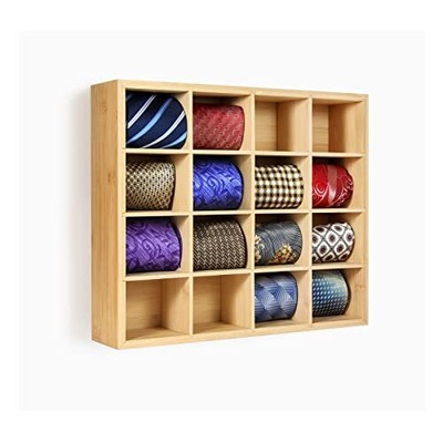 Tie Rack Wall Mounted Tie Box,Tie Organizer Tie Display Racks for Wall, Tie S...