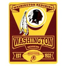 WASHINGTON REDSKINS BLANKET FLEECE THROW MARQUEE STYLE NWT ...