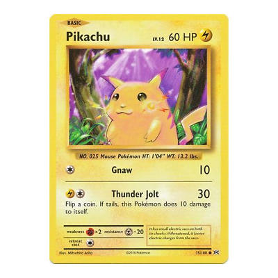 Pikachu 35 108 XY Evolutions Yellow Cheeks Base Set Pokemon Cards TCG Near Mint