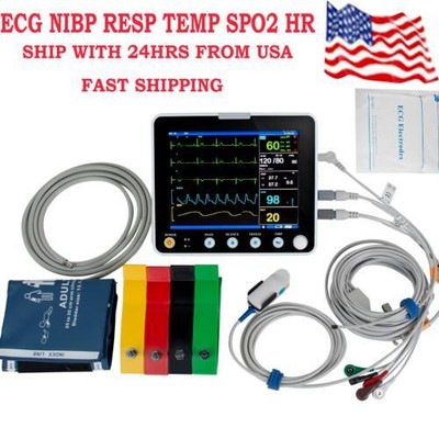 US Portable Multi-Param Monitor: Real-Time Tracking of ECG NIBP RESP TEMP SPO