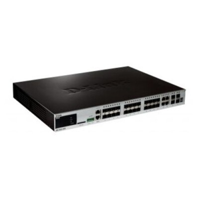 SWITCH 24-PORT GIGABIT SFP 4 X SFP/GIGA PORTS + 4 X 10G SFP+ STACK/UPLINK PORTS