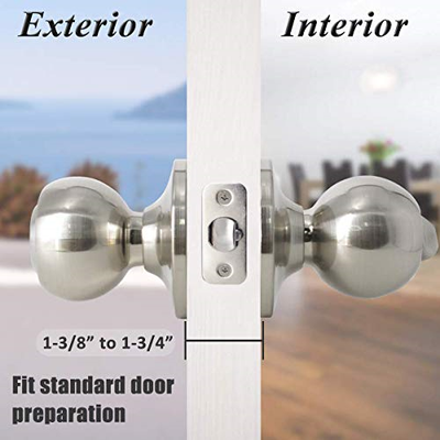 2 Pack Entry Door Knobs Keyed Entry Door Locks Stainless Steel