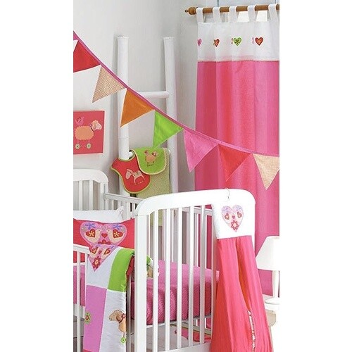 Hiccups Pretty Pony Appliqued Hearts Pink White Pair Tab Top