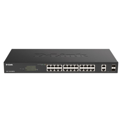D-Link DGS-1100-26MPV2, 24-Fast Ethernet Switch, Unmanaged, RJ45 Base-T, Black