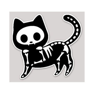 Standing Head Left Skeleton X-ray Cat Sticker Multiple Sizes Available Design #5