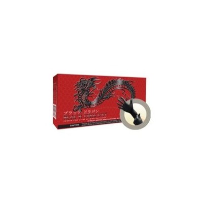 Micro Flex BD-1003-PF-L Black Dragon Powder Free Black Latex Exam Gloves - Large