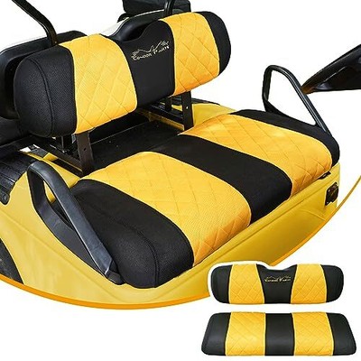 Golf Cart Seat Covers for EZGO TXT and RXV Golf Carts OEM Ordinary Yellow/Black