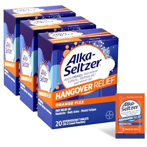 Alka-seltzer Hangover Relief Tablets, Fast Relief Starts In About 15