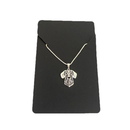 WIREHAIRED DACHSHUND DOG NECKLACE PENDANT WITH 18" SILVER NECKLACE DACHSHUND